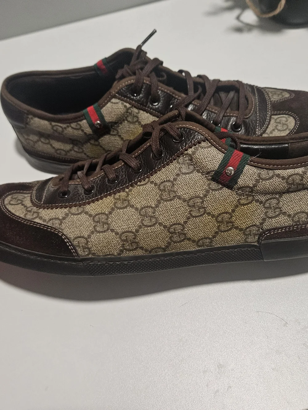 Gucci Brown Men's Lace-Up Casual Sneakers